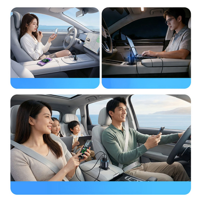 Orico HyperDrive autolaturi, 165W, 5A, 1 x USB-A - 2 x USB-C, Musta