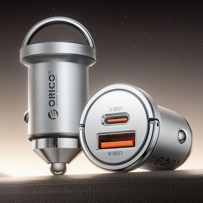 Orico MiniRing Pro autolaturi, 45W, 3A, 1 x USB-A - 1 x USB-C, hopea