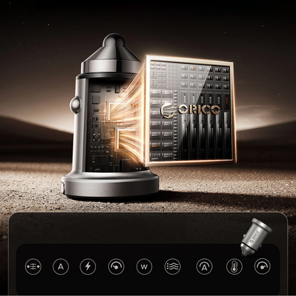 Orico MiniRing Pro autolaturi, 45W, 3A, 1 x USB-A - 1 x USB-C, hopea