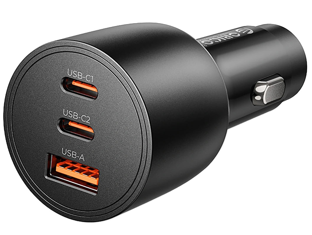 Orico PowerLink autolaturi, 165W, 5A, 1 x USB-A - 2 x USB-C, Musta