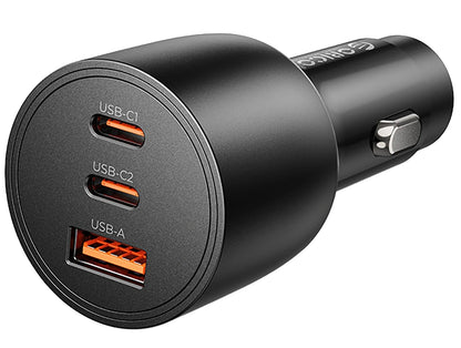 Orico PowerLink autolaturi, 165W, 5A, 1 x USB-A - 2 x USB-C, Musta