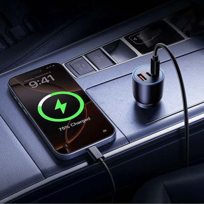 Orico PowerLink autolaturi, 165W, 5A, 1 x USB-A - 2 x USB-C, Musta