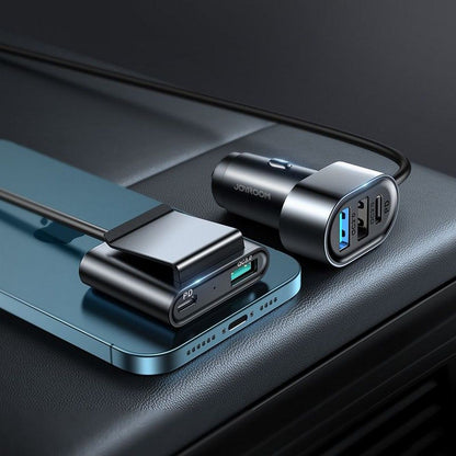 Autojen laturi Joyroom JR-CL05, 72W, 3A, 2 x USB-C - 3 x USB-A, Musta