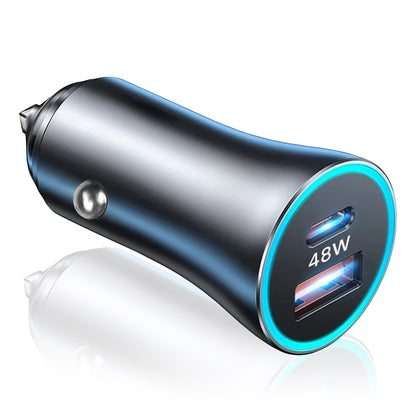 Auto Techsuit C3 RescueVolt -laturi, 48W, 3A, 1 x USB-A - 1 x USB-C, Harmaa