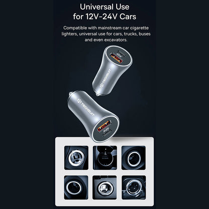 Auto Techsuit C3 RescueVolt -laturi, 48W, 3A, 1 x USB-A - 1 x USB-C, Harmaa