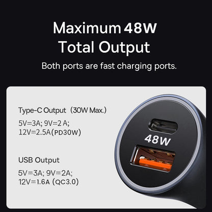 Auto Techsuit C3 RescueVolt -laturi, 48W, 3A, 1 x USB-A - 1 x USB-C, Harmaa