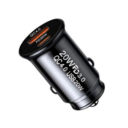 Autolaturi Techsuit C4 MiniFuseX, 20W, 3A, 1 x USB-A - 1 x USB-C, Musta