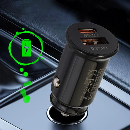 Autolaturi Techsuit C4 MiniFuseX, 20W, 3A, 1 x USB-A - 1 x USB-C, Musta