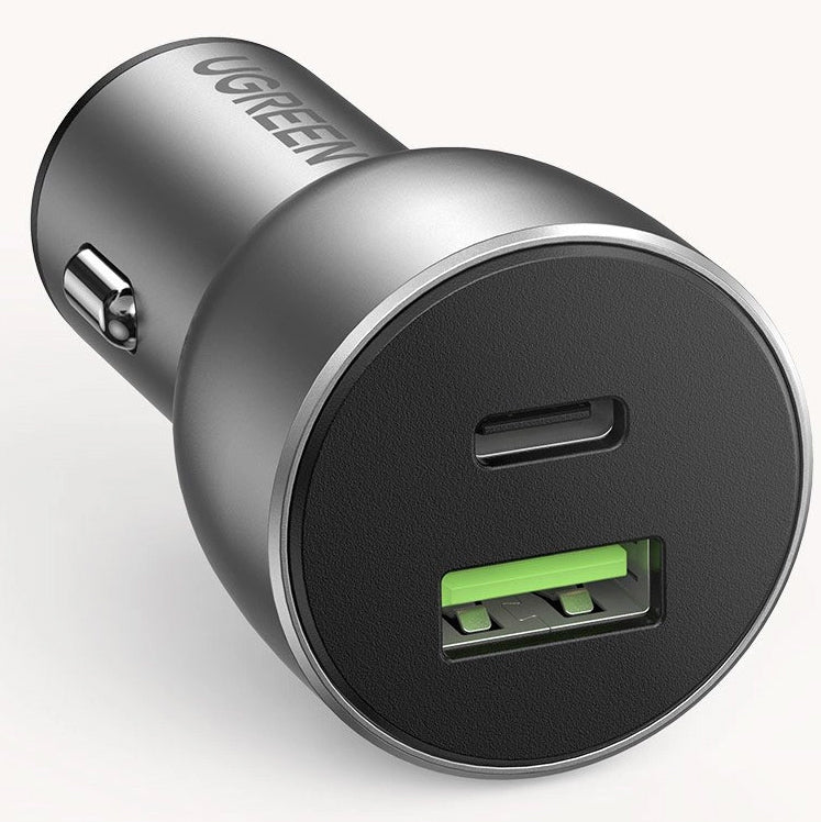 Autolaturi UGREEN CD213, 36W, 3A, 1 x USB-A - 1 x USB-C, harmaa 