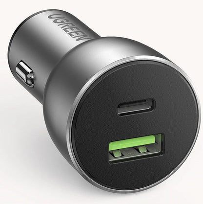 Autolaturi UGREEN CD213, 36W, 3A, 1 x USB-A - 1 x USB-C, harmaa 