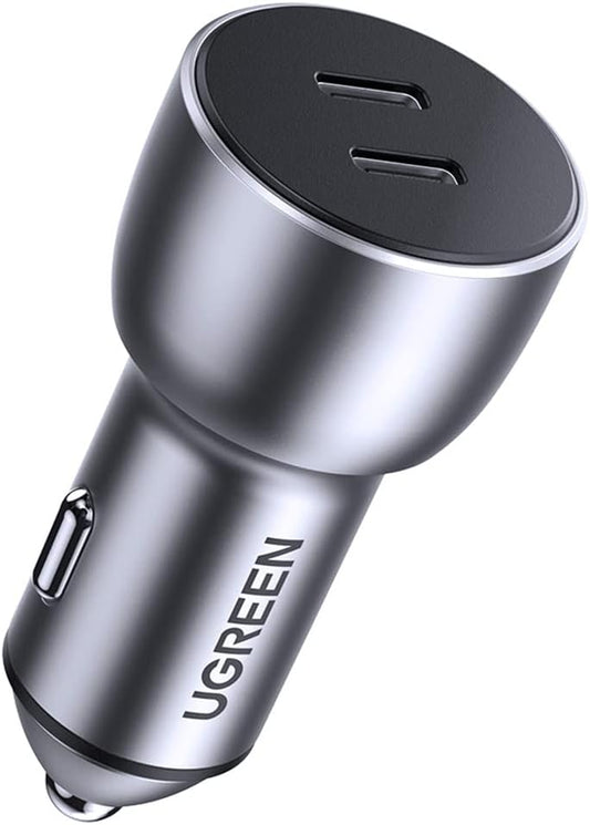 Autolaturi UGREEN CD213, 36W, 3A, 2 x USB-C, harmaa