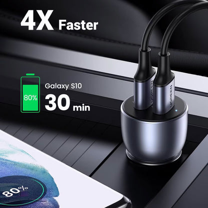 Autolaturi UGREEN CD213, 36W, 3A, 2 x USB-A, harmaa 