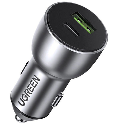 Autolaturi UGREEN CD213, 36W, 3A, 1 x USB-A - 1 x USB-C, harmaa 