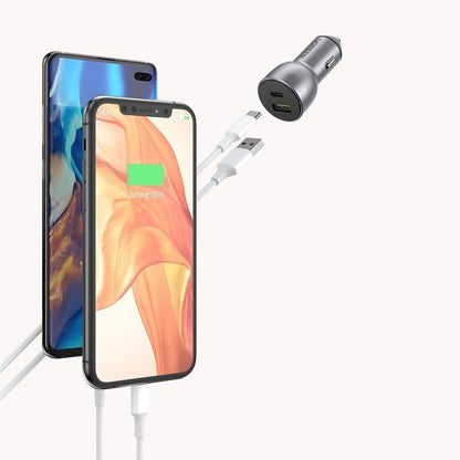 Autolaturi UGREEN CD213, 36W, 3A, 1 x USB-A - 1 x USB-C, harmaa 