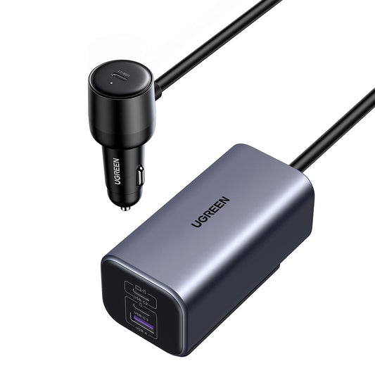 UGREEN EC706 Autolaturi, 150W, 5A, 1 x USB-A - 3 x USB-C, Musta