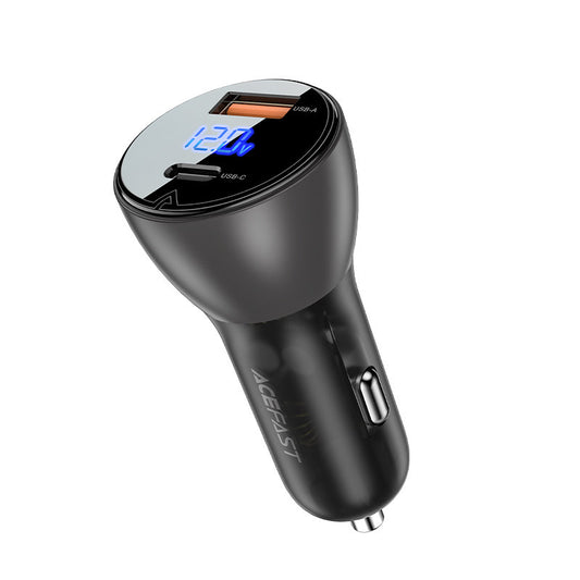 Acefast B6 autolaturi, 63W, 3,6A, 1 x USB-A - 1 x USB-C, Musta