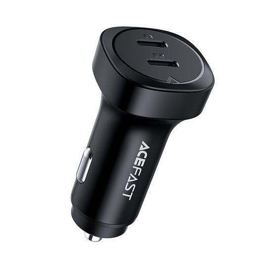 Autojen laturi Acefast B2, 72W, 3A, 2 x USB-C, Musta