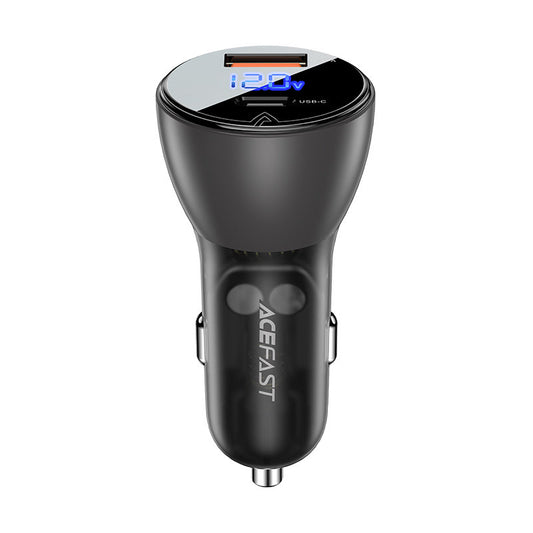 Acefast B6 autolaturi, 63W, 3,6A, 1 x USB-A - 1 x USB-C, Musta