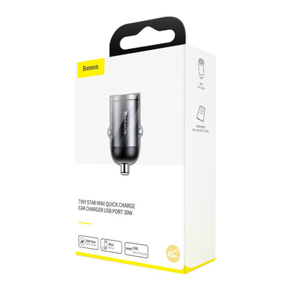 Baseus Star Mini Autolaturi, 30W, 3A, 1 x USB-A, Harmaa VCHX-A0G