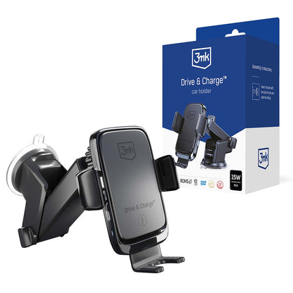 Langaton Autolaturi 3MK Drive&Charge, 15W, 1.67A, Musta