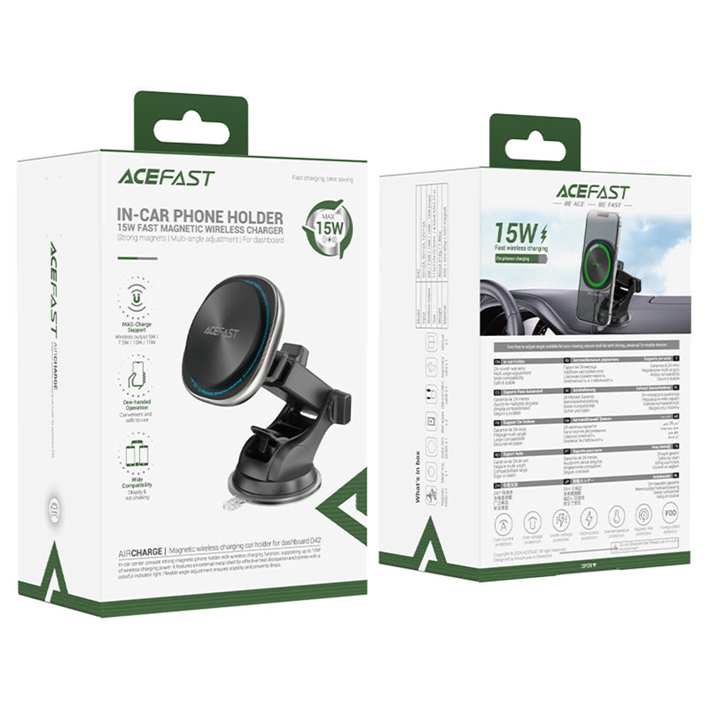 Langaton autolaturi Acefast D42, 15W, 1.67A, Hopea