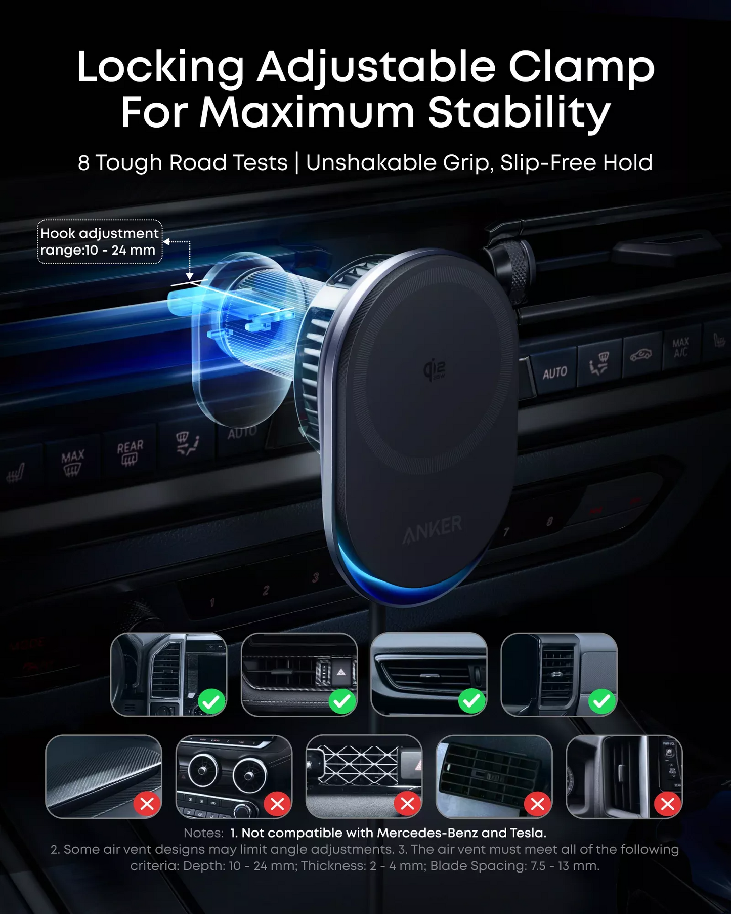 Anker Prime MagGo AirCool Langaton Autolaturi, 25W, Musta B2933H11
