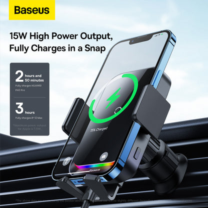 Baseus Halo Langaton Autolaturi, 15W, 1.67A, Musta SUDD000001