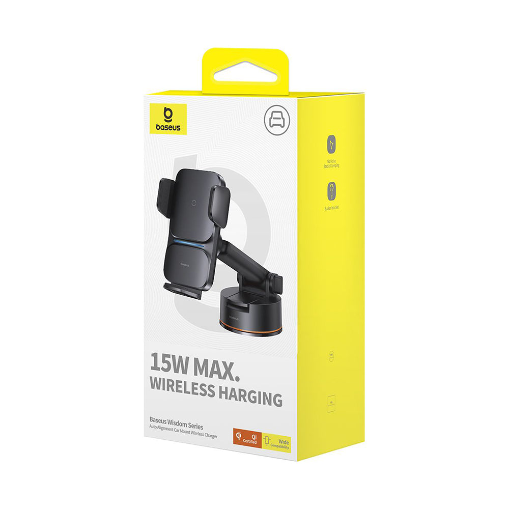 Baseus Wisdom Dash -langaton autolaturi, 15W, 1.67A, musta C40344901113-Z1