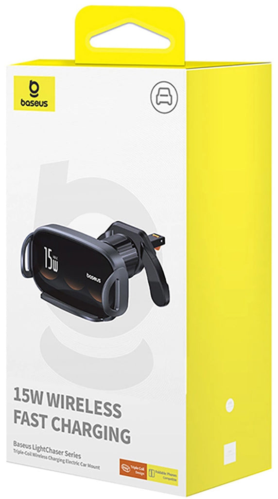 Baseus LightChaser -langaton autolaturi, 15W, 1.67A, Musta C40355901111-00