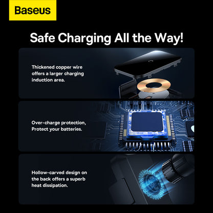 Baseus Halo Langaton Autolaturi, 15W, 1.67A, Musta SUDD000001