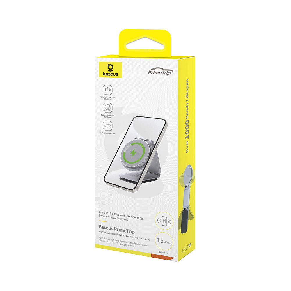 Baseus PrimeTrip C02 langaton autolaturi, 15W, 1.67A, Harmaa C40169003831-00