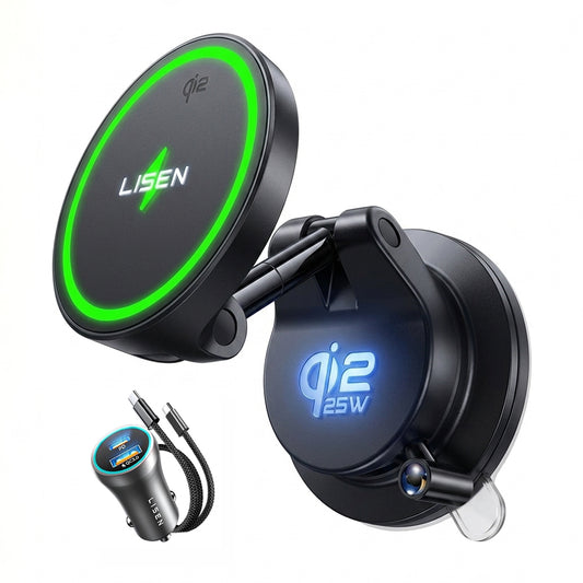 Lisen W608 Pro langaton autolaturi, 25W, musta YL0225090001