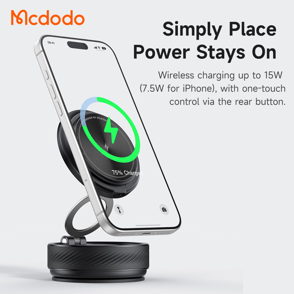 McDodo CH-8610 langaton autolaturi, 15W, 1.67A, musta
