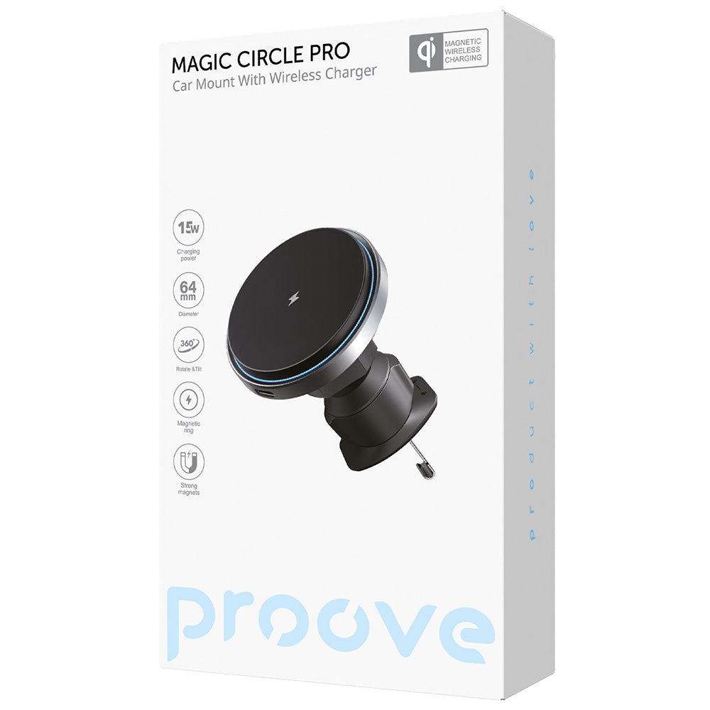 Proove Magic Circle Pro langaton autolaturi, 15W, 1.67A, musta WHMP15010001