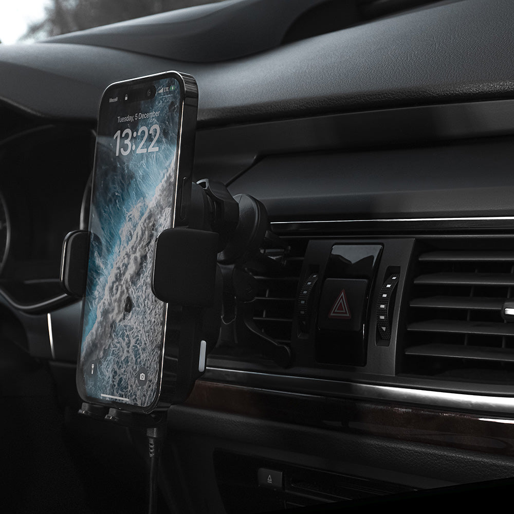 Auto Wireless Proove Triple Clamp -laturi, 15W, 1.67A, Musta WHTC15010001