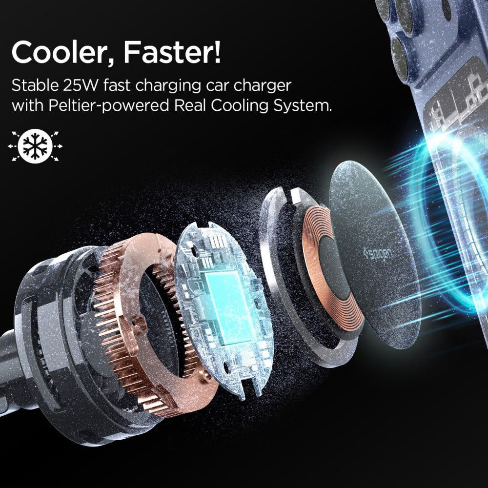 Langaton Autolaturi Spigen Essential, 25W, 1.67A, Musta