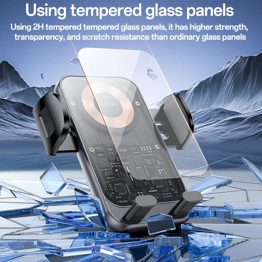 Yesido C307 Langaton Autolaturi, 15W, 1.67A, Musta