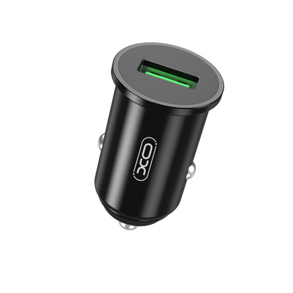 Autolaturi XO Design CC35, 18W, 3A, 1 x USB-A, Musta