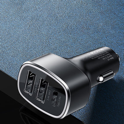 Autolaturi Yesido Y47, 49W, 3A, 2 x USB-A - 1 x USB-C, Musta