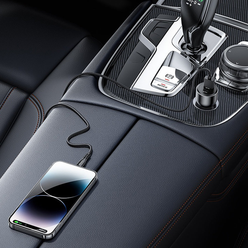 Yesido Y65 Car Charger, 100W, 5A, 1 x USB-A - 1 x USB-C, Black