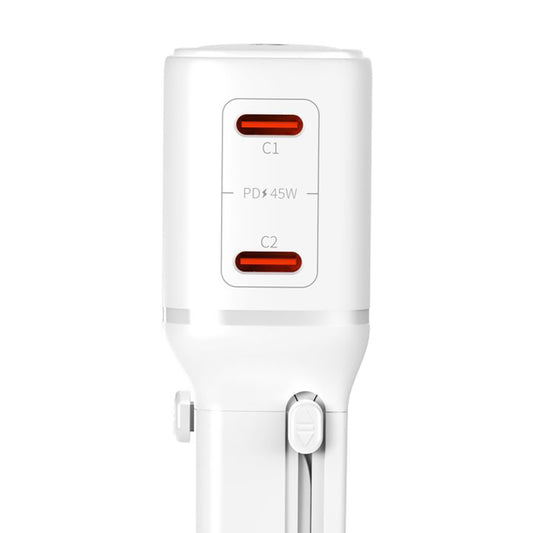 3MK Globe Travel verkkolaturi, 45W, 3A, 2 x USB-C, Valkoinen