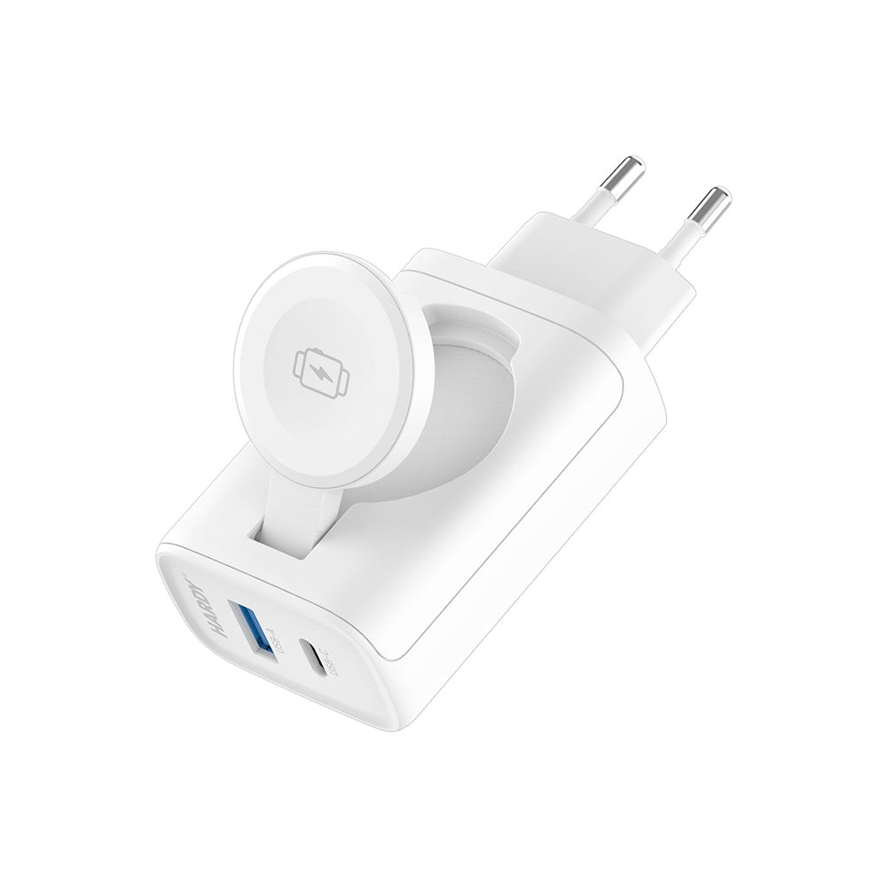 Verkkolaturi 3MK Hardy 2in1, 33W, 3A, 1 x USB-A - 1 x USB-C, Valkoinen