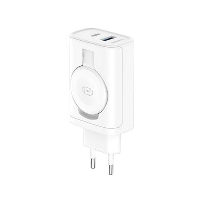 Verkkolaturi 3MK Hardy 2in1, 33W, 3A, 1 x USB-A - 1 x USB-C, Valkoinen