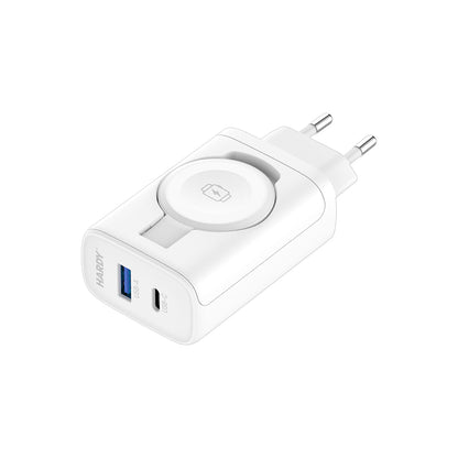 Verkkolaturi 3MK Hardy 2in1, 33W, 3A, 1 x USB-A - 1 x USB-C, Valkoinen
