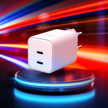 3MK Hyper verkkolaturi, 45W, 2 x USB-C, valkoinen