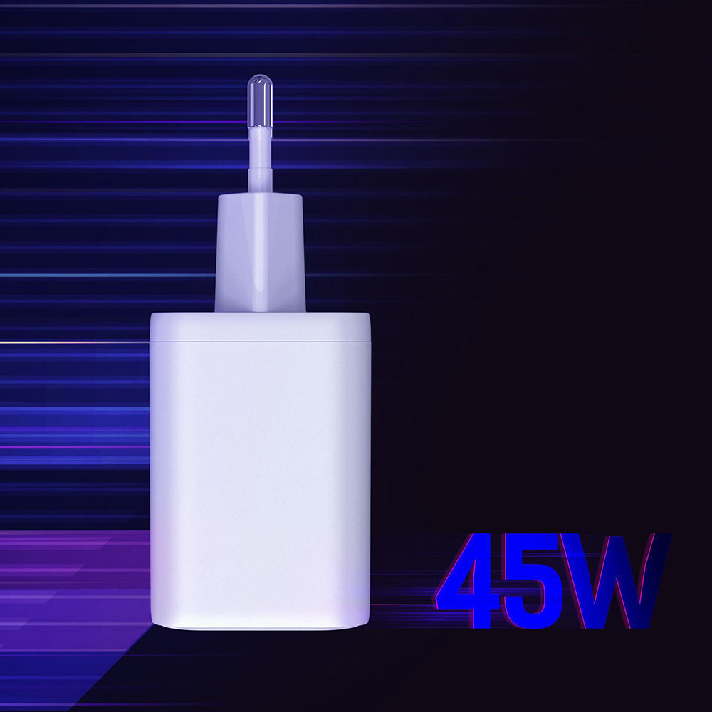 3MK Hyper verkkolaturi, 45W, 2 x USB-C, valkoinen