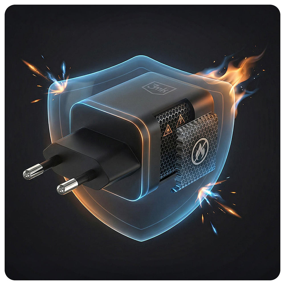 3MK Hyper verkkolaturi, 45W, 2 x USB-C, Musta