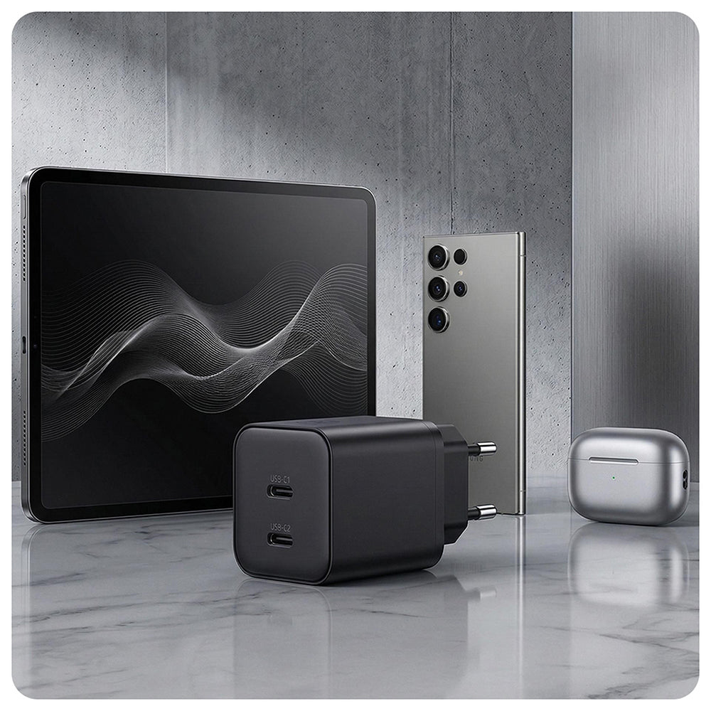 3MK Hyper verkkolaturi, 45W, 2 x USB-C, Musta
