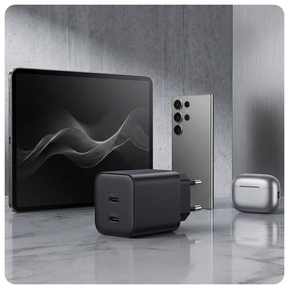 3MK Hyper verkkolaturi, 45W, 2 x USB-C, Musta
