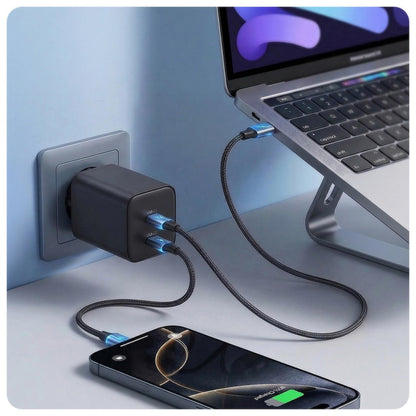 3MK Hyper verkkolaturi, 45W, 2 x USB-C, Musta